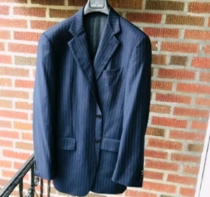 Joseph Abboud Blazer dunkelblau weiß gestreift Größe 43 L - Bild 1 von 4