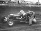 Tony Bettenhausen Checks Broken Axle Midget Racecar Put Him Out La- Old Photo