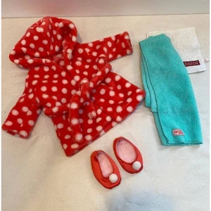 Shower Time Doll Clothing Set Towel Washcloth Robe Shoes Fits American Girl Doll - Picture 1 of 6