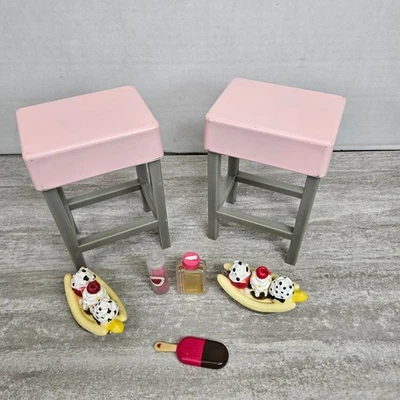 Our Generation Taburete Rosa Gris Helado Plátano Dividido Muñeca Accesorios Jugar Comida Foto 1 de 4