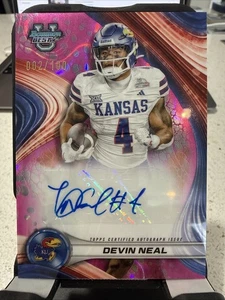 2024 Bowman U Best Devin Neal Auto 002/100 ! Kansas Jayhawks / Saints ! - Picture 1 of 8