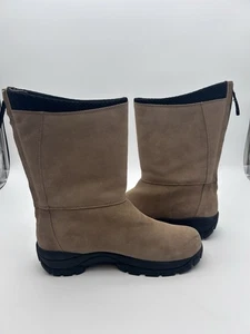 Botas de invierno Lands End para mujer color beige tostado con cremallera trasera gamuza forradas de lana talla 9 - Imagen 1 de 7