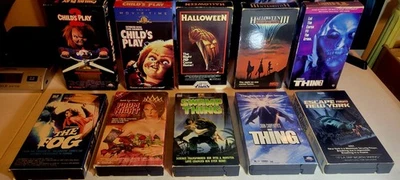 Horror Vhs Movie Lot |10ct| Child's Play | The Thing | Vintage HC | Originals - Image 1 of 4