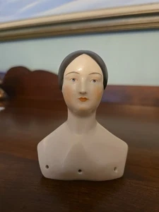 Royal Copenhagen Porcelain Doll Head Young  Woman VTG  stamped signed 4" tall - Picture 1 of 10