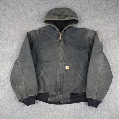 Vintage Carhartt Jacket Mens Large Black J131 BLK Duck Canvas Active Distressed - Image 1 of 4