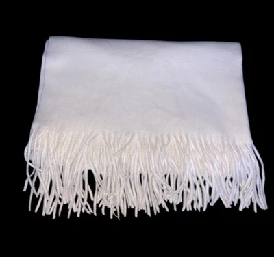 Bufanda/Chal Hang Bang Pai Marfil Tejido Acrílico con Borlas 26" X 72" Nuevo Foto 1 de 4