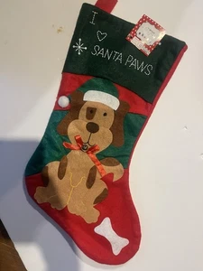 I Love Santa Paws Filz Weihnachtsstrumpf - Bild 1 von 2