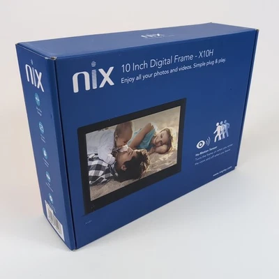 NEW Nix 10 Inch Widescreen Digital Photo Frame USB Memory Stick Motion Sensor - Image 1 of 4