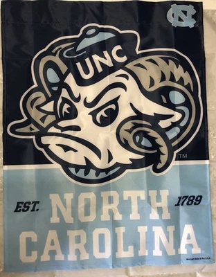 North Carolina Tar Heels Banner Throwback Logo NWT 27x37 Inches Vertical - Image 1 of 2