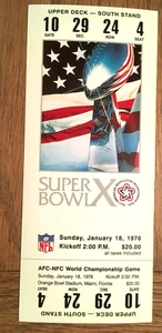 NFL SUPER BOWL X REPLICA BIGLIETTO STUB PITTSBURGH STEELERS 1976 BRADSHAW COWBOYS - Foto 1 di 2