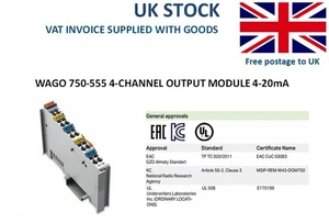 Wago 750-555 4-channel analogue output module, 4 - 20 mA - Picture 1 of 5