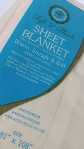 Vintage Leshner of St. Marys Sheet Blanket Acetate & Nylon 81" X 108" - Picture 1 of 6