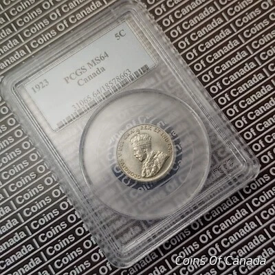 1923 Canada 5 Cents Coin - PCGS MS 64 - Well Struck Superb Coin #coinsofcanada - Image 1 of 2