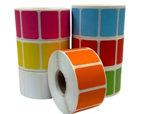 1.5"x1" ORANGE Colored Direct Thermal Printer Zebra Sato Labels Sticker  2 Roll - Picture 1 of 6