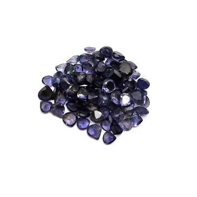 Natural Iolite Heart Cut Loose Gemstone Lot 5-6 MM 50 CT 114 Pcs - Image 1 of 4
