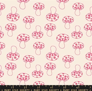 Fat Quarter Moda Honey By Ruby Star Society Toadstool Mushroom Pink 100% Cotton - Picture 1 of 1