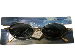 Vintage Magna-Tech Eyeglasses W/Magnetic Clip Polarized 47-18-135 Gold - Picture 1 of 5