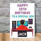 Personalised Gaming Birthday Card Gamer Teenage Brother Nephew Son Grandson