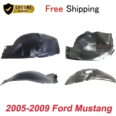For 2005-2009 Ford Mustang Fender Liner Front Rear Left & Right Side Set 4Pc - Image 1 of 4