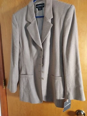 Nuevo Blazer Liz Claiborne Talla 8 Precio de venta sugerido por el fabricante 188,00 Mezcla de lana Pata de capucha Clásico Nuevo con etiquetas Foto 1 de 4