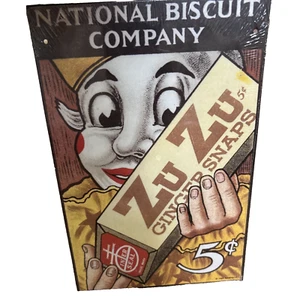 Sealed 11x7" Zu Zu's Ginger Snaps Nabisco 1991 Cardboard Ad Sign (Nostalgia Ink) - Picture 1 of 6