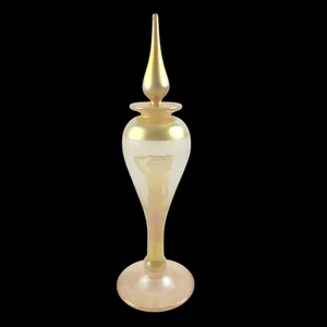Limited Edition Correia Gold Iridescent Art Glass Etched Nude Parfum Flakon - Bild 1 von 9