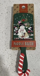 Disney Mickey Minnie and Pluto Let it Snow Christmas Paddle Brush Primark NWT - Picture 1 of 3