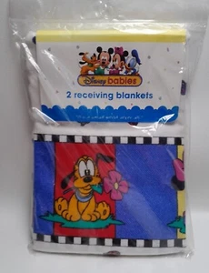 Disney Babies Dundee 2 Receiving Blankets NEW In Package Mickey Donald Pluto - Picture 1 of 4