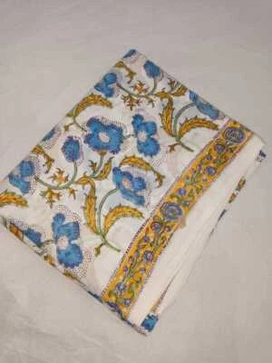 Floral Print New 2.5 Yard Craft Indian Hand Block Print 1434 Pure Cotton Fabric - Image 1 of 4