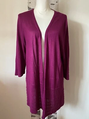Suéter Catherines Mujer 0X Cárdigan Frente Abierto Púrpura Manga 3/4 Informal Foto 1 de 4