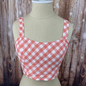 Aerie Cropped Woven Corset Tank Top Poppy Fun Size XS - Picture 1 of 9