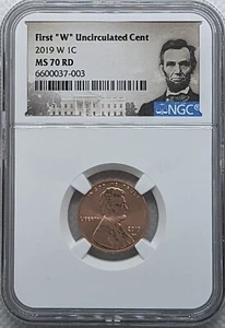 2019 W Uncirculated Lincoln Shield Cent NGC MS70 RD - West Point Mint - Picture 1 of 2