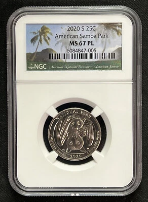 2020-S Quarter American Samoa Park PCGS MS67 PL!  WOW! - Image 1 of 4