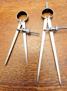 Vintage Machinist Spring Loaded Divider - Compasses Hand Tools 4 1/2" & 6 1/4" - Picture 1 of 7