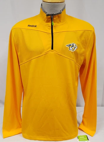 Brand New Reebok NHL Nashville Predator Qtr Zip Sweater Cover