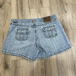 Vintage Ralph Lauren Denim Shorts Womens 10 Blue Jean Cargo Cotton Distressed - Bild 1 von 7