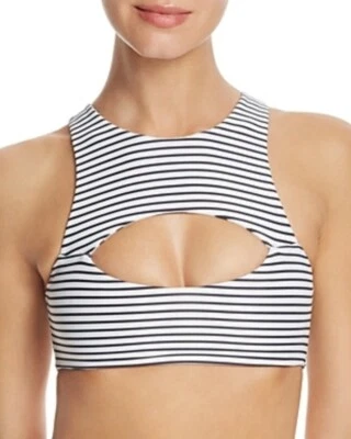 Top de bikini a rayas con recorte a rayas Mikoh 262312 para mujer talla L Foto 1 de 2