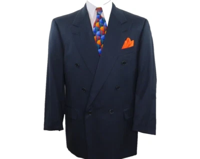 Chaqueta Blazer Abrigo Deportivo Hickey Freeman Para Hombres Lana Azul Marino Texturizado 42 R EE. UU. Foto 1 de 4