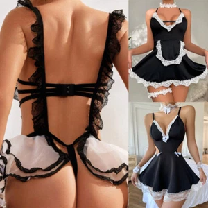 Sexy Adult Lingerie Women Schoolgirl French Maid Fancy Uniform Costume Role-Play - Picture 1 of 76