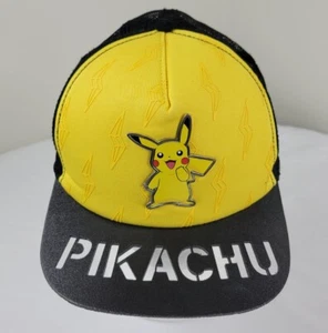 Pokemon Pikachu Emblem Snapback Yellow Black Nintendo Game Freak 2014 Adult - Picture 1 of 12