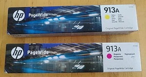 HP 913A Tinten F6T78AE MHD 02.2025 F6T79AE MHD 11.2022 OVP + RE. - Bild 1 von 3