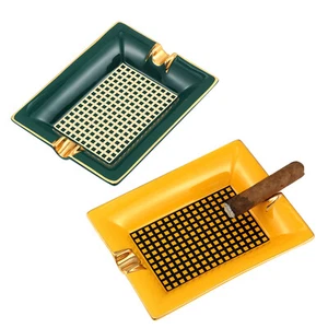 Cenicero de cerámica para cigarros Lubinski 2 ranuras para cigarros soporte cuadrado para cenizas hogar exterior estante - Imagen 1 de 11