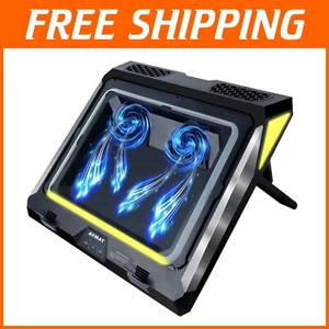 Ultimate Gaming Laptop Cooling Pad with Adjustable Speeds & Dust Filters - Black - Afbeelding 1 van 8