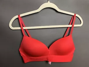 Victorias Secret Red Wireless Bra Size 36B 380 Signature Spellout - Picture 1 of 10
