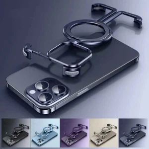 Für iPhone 15Pro Max 14 13 Rahmenlose magnetische Metall Stoßstange Handyhülle - Bild 1 von 40