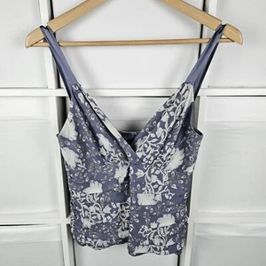 Coast Purple Floral Cami Top Size 8 10 Y2K Corset Vest Layered Silk Vintage - Picture 1 of 14