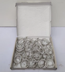 Anillos de cortina metálicos con ganchos, 37 mm de diámetro interior (CAJA DAÑADA) - Imagen 1 de 3
