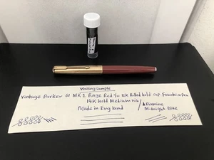 Vintage Parker 61 MK1 Rage Red 14k Gold Nib Capillary Fountain pen - Picture 1 of 11
