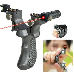 Catapult Laser Slingshot With Rubber Aim Point Target Hiking Outdoor - Picture 1 of 16