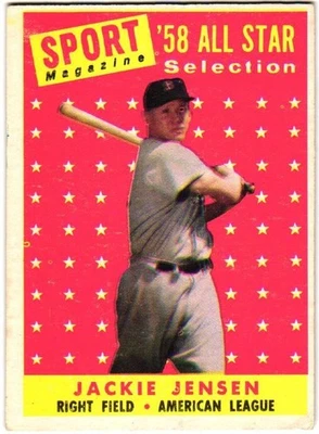 1958 Topps - All Star Selection Jackie Jensen #489 (B) VG+ - Image 1 of 2